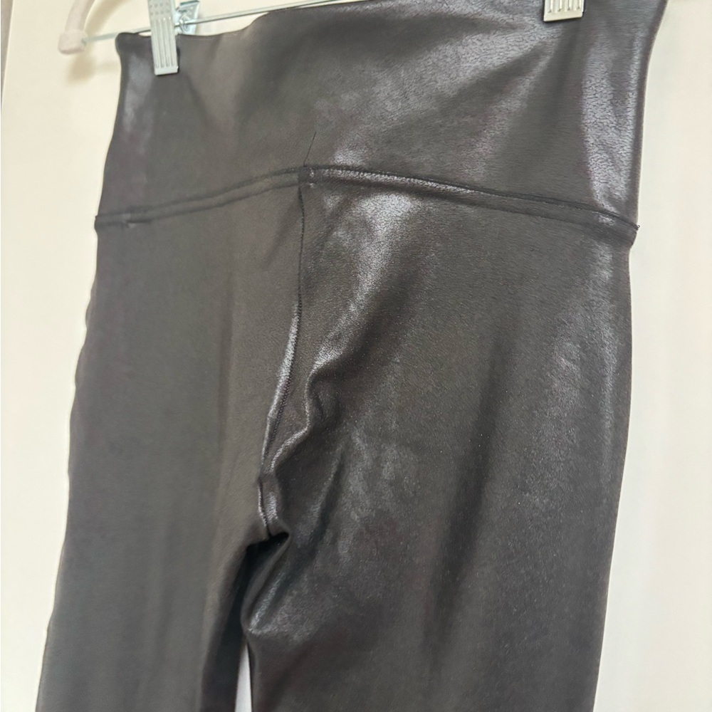 SPANX Black faux leather Shaping Leggings - Picture 3 of 4